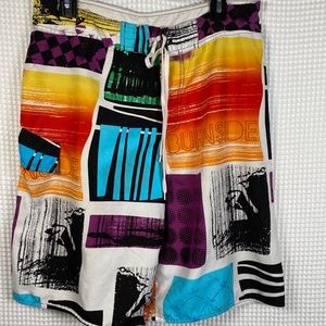 Burnside short, men,used white orange size 32